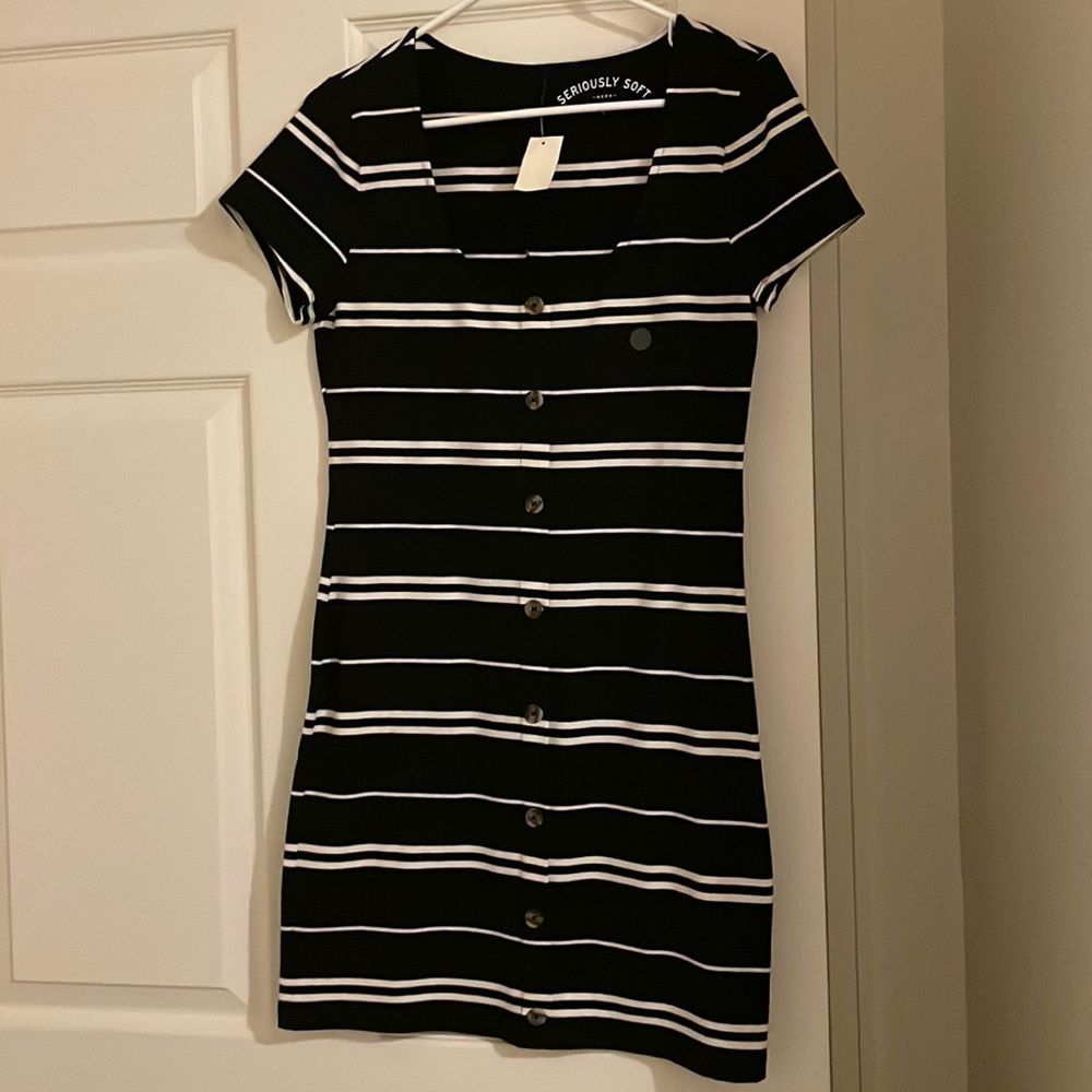 It is causal dress or date night wear with boots and stockings.